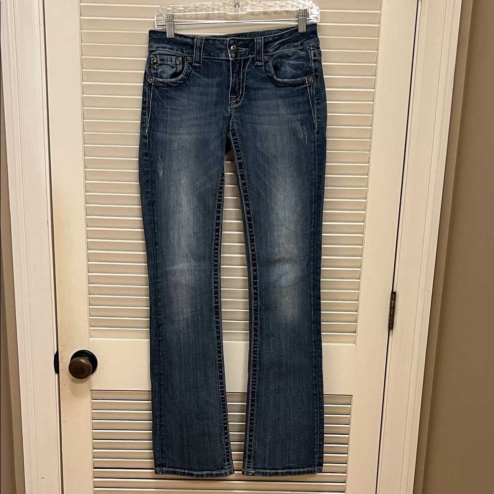 Miss Me Dark Blue Boot Cut Jeans, Size 27, EUC